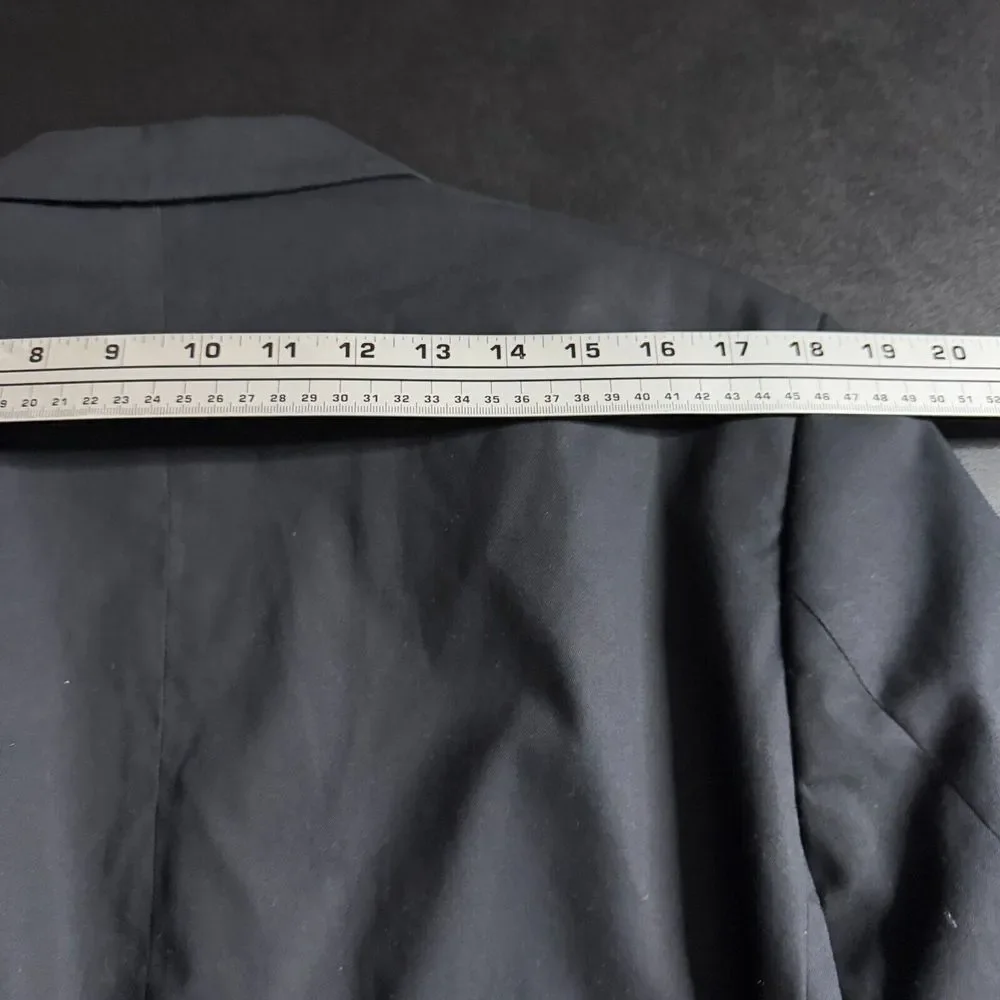 J Crew‎ Thompson 42L Blazer Sport Coat Mens Solid Black Cotton